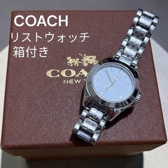 COACH Quartz Watch with Box Ladies’ Carriage Logo Coach Wristwatch Silver Stainl