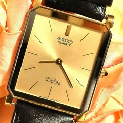 Operational New battery SEIKO Quartz Dolce Men s wristwatch Square New belt