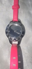 Armani Exchange Women’s Quartz Analog Watch Black Dial Pink Leather Strap