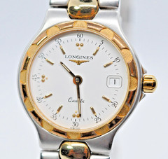 LONGINES Conquest L1.114.3 Quartz Silver Dial Date Women’s Watch [ Near Mint ]