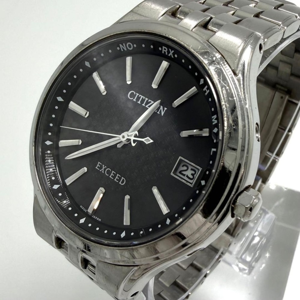 Citizen Exceed Men’s Solar Date Watch Black Dial Authentic Used