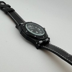 Geneva Quartz Watch Men Black Easy Read Japan Movt Large 51mm Analog New Battery