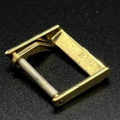 Vintage OMEGA Watch Strap Buckle 16mm Gold Plated Raised Logo 1B SWISS Genuine