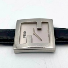 FENDI 4000L Ladies Quartz Square Gold Tone Silver Dial 31mm Watch