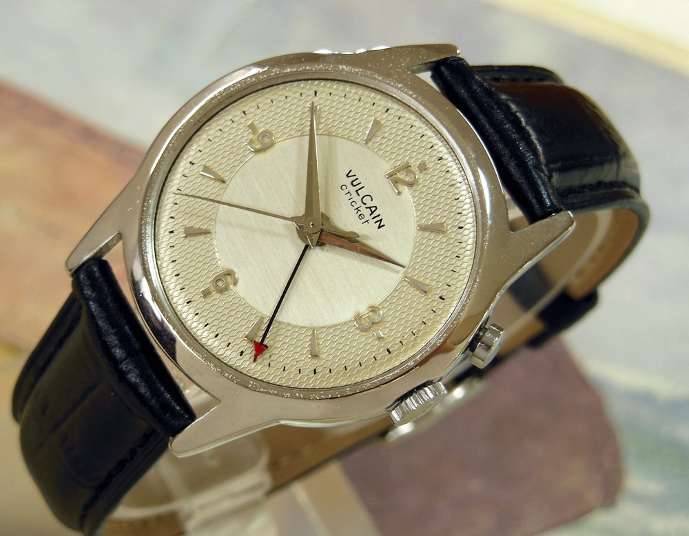 1950’s Vintage VULCAIN Cricket ALARM, Stunning SILVER Dial, Serviced