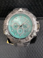 Invicta 55.40mm Subaqua Poseidon Quartz, Silver W/ Turquoise Dial , Model #47181